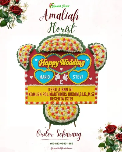 Karangan Papan Bunga Pernikahan di Topo Tiga